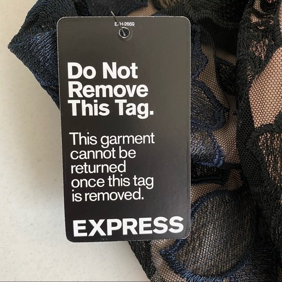 Express Black Embroidered Floral Mini Dress Womens Size Medium Tan Lining - Picture 9 of 16